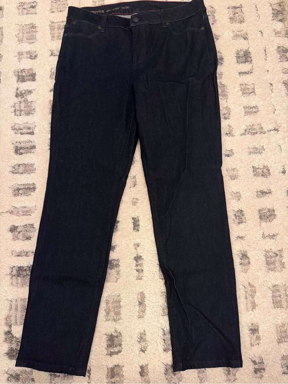Heritage Dark Indigo Cropped Straight-Leg Pants